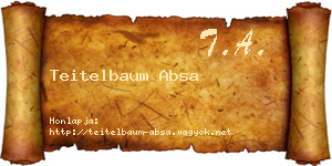 Teitelbaum Absa névjegykártya